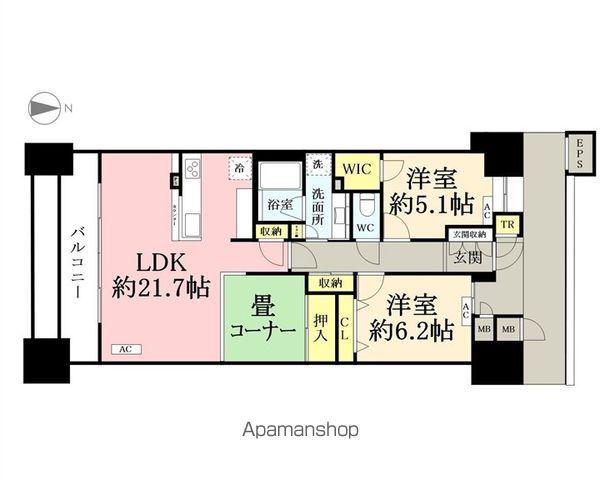 プレミスト名取駅前1002(2LDK/10階)の間取り写真