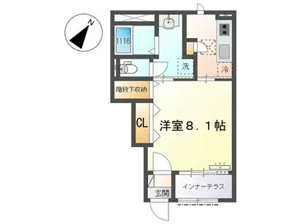 ストーンハイツ(1K/1階)の間取り写真