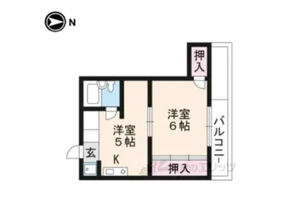 グランパレ(1DK/6階)の間取り写真