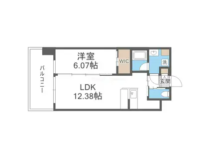 プレジオ三国ASIAN(1LDK/6階)の間取り写真