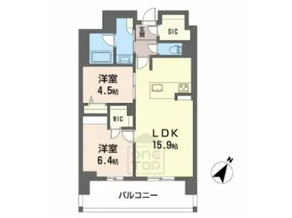 リビエナ グラン 新梅田(2LDK/6階)の間取り写真