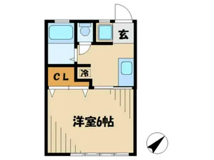 第2白王荘(1K/2階)の間取り写真