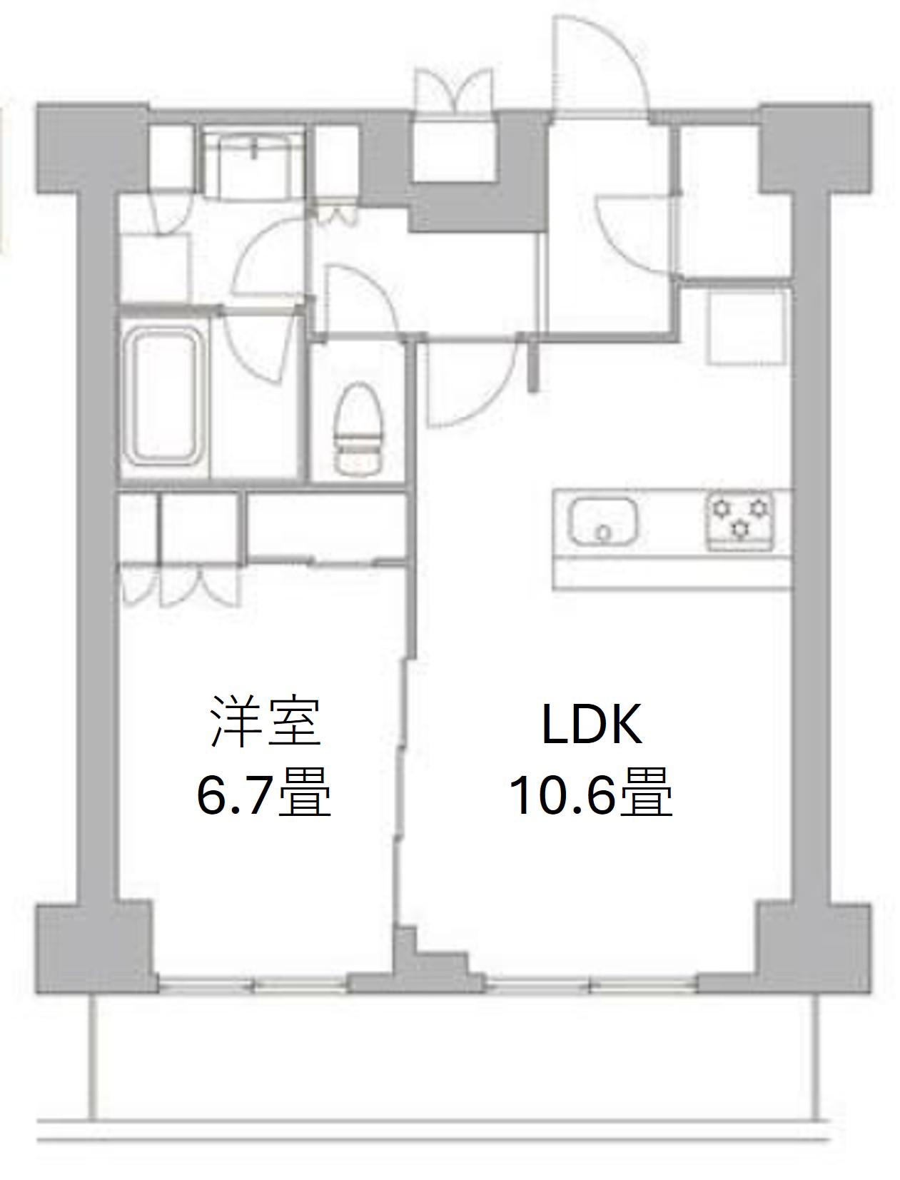 オアーゼ日暮里レジデンス(1LDK/7階)の間取り写真