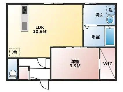 CRANBERRYII(1LDK/1階)の間取り写真