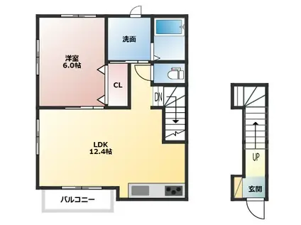 プリッツハウス吉浦(1LDK/2階)の間取り写真