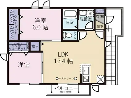 サクラハウス(2LDK/2階)の間取り写真