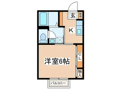 グリーンヒルズ松が谷(1K/1階)の間取り写真