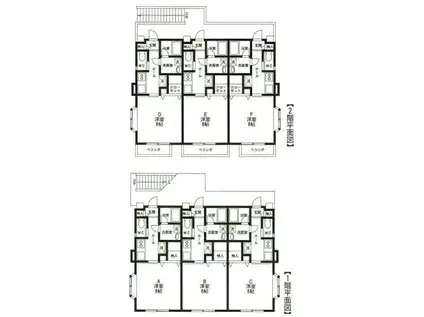 カーサ・クラロD(1K/2階)の間取り写真
