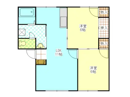 サンハイツ和(2LDK/1階)の間取り写真