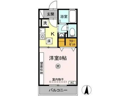 KANADA(1K/1階)の間取り写真