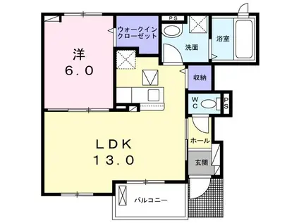 ラシュレ白浜(1LDK/1階)の間取り写真