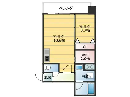 PRIMAVERA(1SLDK/2階)の間取り写真