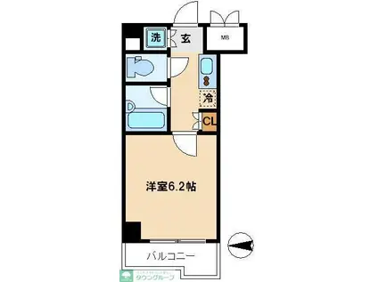 ルーブル練馬弐番館(1K/6階)の間取り写真