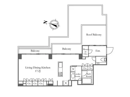 KDXレジデンス恵比寿旧エルスタンザ恵比寿南(ワンルーム/8階)の間取り写真