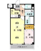 アクアライブラ(1K/1階)の間取り写真