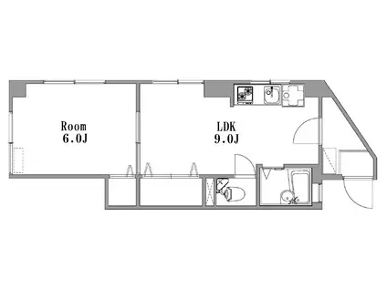 天満マンション(1LDK/5階)の間取り写真
