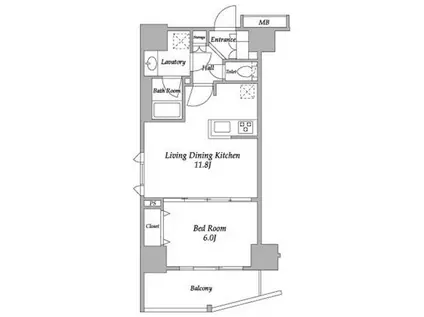 グランカーサ三ノ輪(1LDK/2階)の間取り写真