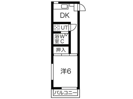 シティハウス水井(1K/3階)の間取り写真