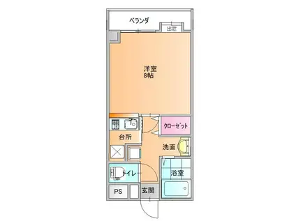 パロスビル(1K/7階)の間取り写真