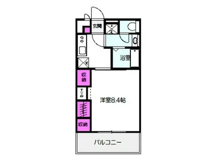 HANATEN イースト(1K/1階)の間取り写真