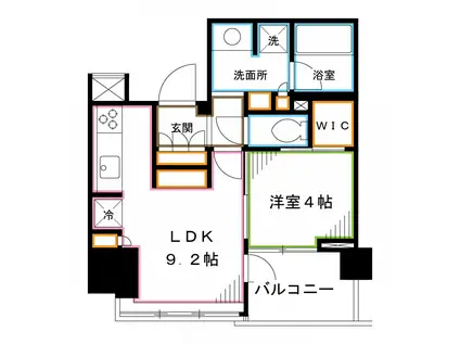 ローレルアイ東中野(1LDK/11階)の間取り写真