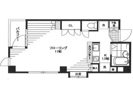 フェイヴァーフィールド池袋(1K/3階)の間取り写真