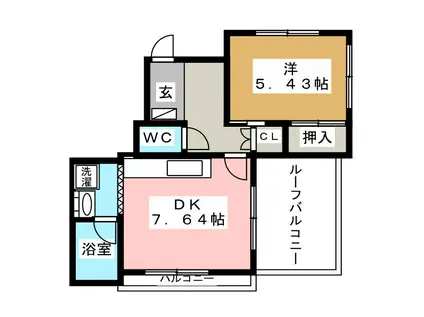 アークインパーク(1DK/3階)の間取り写真