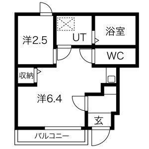 LEVARE(ワンルーム/1階)の間取り写真