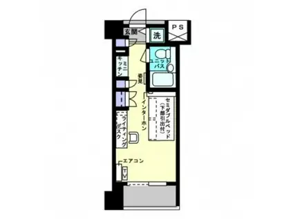 アルファコンフォート博多(ワンルーム/9階)の間取り写真
