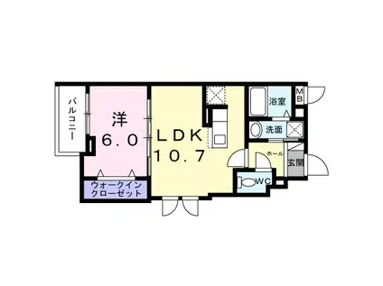 フォーチュンパークIV(1LDK/2階)の間取り写真