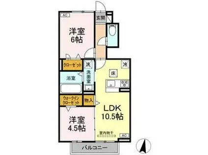 レクエルド(2LDK/1階)の間取り写真