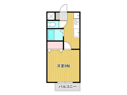 コーポバーディーII(1K/2階)の間取り写真