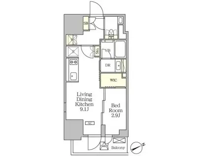 ザ・パークハビオ大森山王(1LDK/10階)の間取り写真