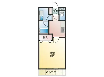 NSフラット(1K/3階)の間取り写真