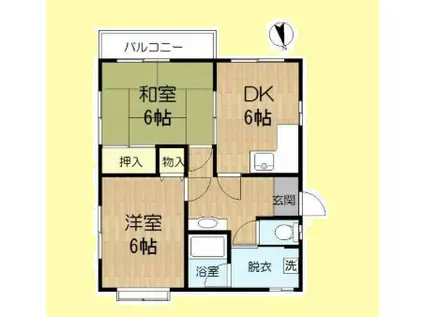 サンプラザ18(2DK/2階)の間取り写真