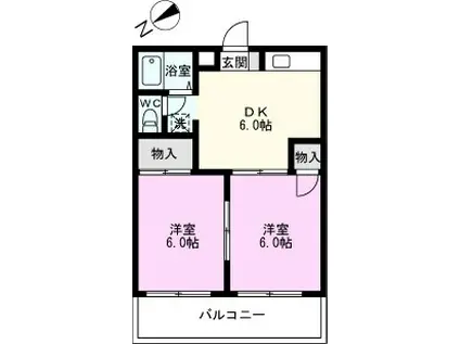 第2シティハイツ小池(2DK/1階)の間取り写真