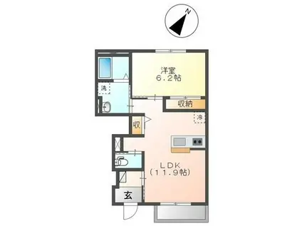 LIONAC(1LDK/1階)の間取り写真