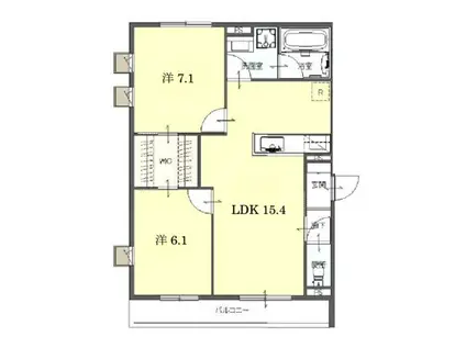 ボナールシャルトIII(2LDK/1階)の間取り写真