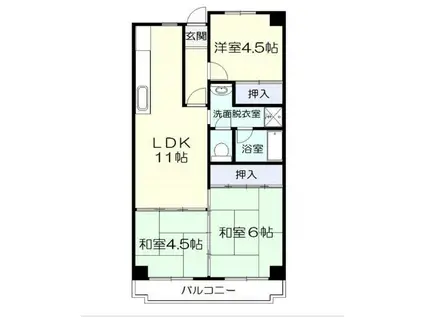 共立愛宕橋ビル(3LDK/5階)の間取り写真