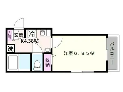 チャルテ梅島(1K/2階)の間取り写真