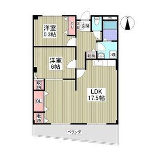 ラ・ディファンスミキ(2LDK/3階)の間取り写真