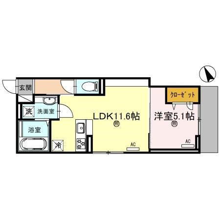 DS 安田(1LDK/2階)の間取り写真
