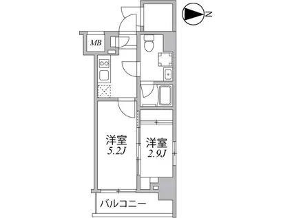 SYFORME住吉 SYFORME住吉(2K/2階)の間取り写真