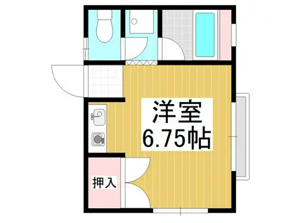 ニューハイツ宮下(ワンルーム/2階)の間取り写真