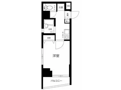 プレール日本橋壱番館(1K/2階)の間取り写真