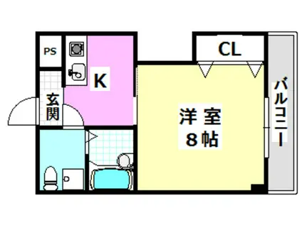 第9薩摩マンション(1K/4階)の間取り写真