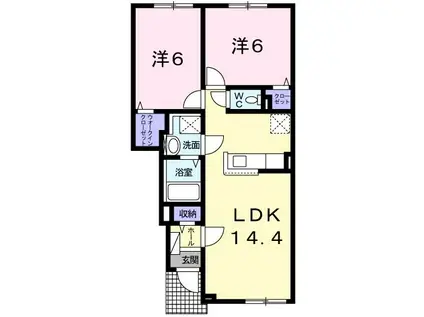 べレット2020(2LDK/1階)の間取り写真