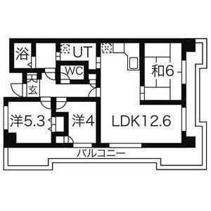 サンライズマンション大和(3LDK/11階)の間取り写真