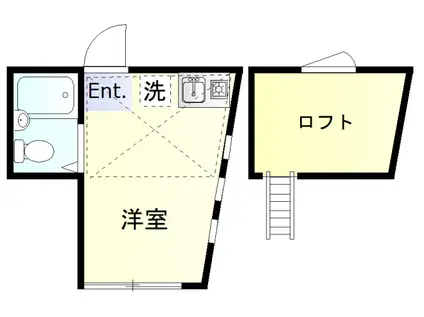 ドミシルAYA拾伍番館(ワンルーム/2階)の間取り写真