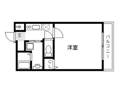 シュマンセプト 神戸(1K/2階)の間取り写真